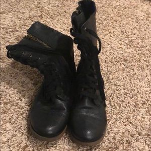 Women’s black combat boots